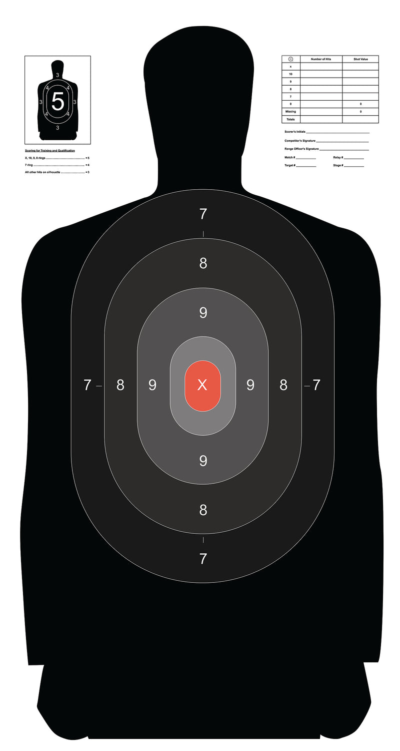 7 Point Paper Target B-27-NC Paper Target – Qualification Targets Inc