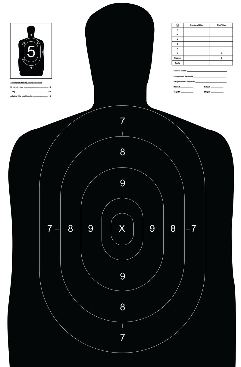Paper Target Score B-27E Paper Target – Qualification Targets Inc