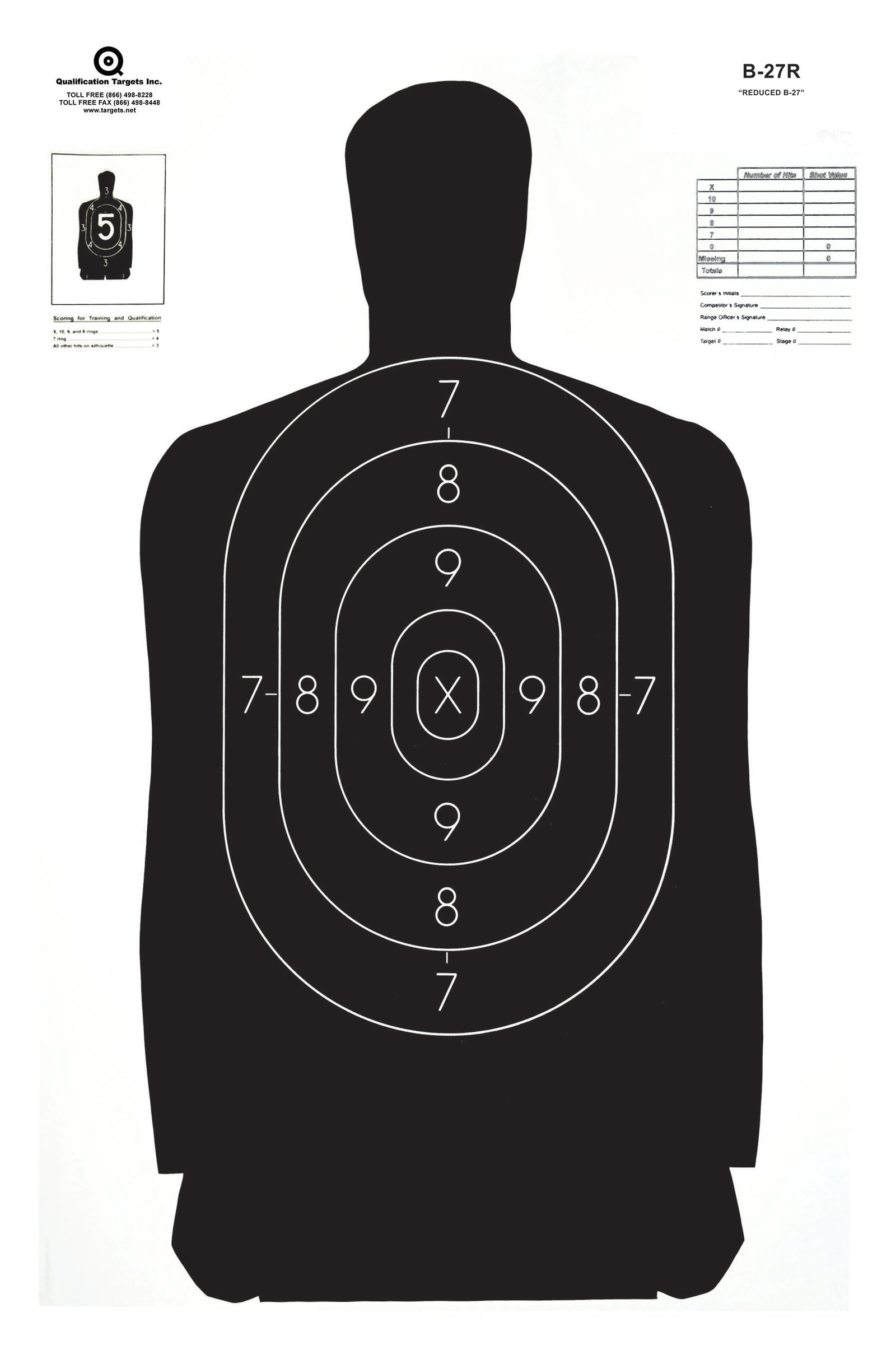 7 Point Paper Target B-27R Paper Target – Qualification Targets Inc