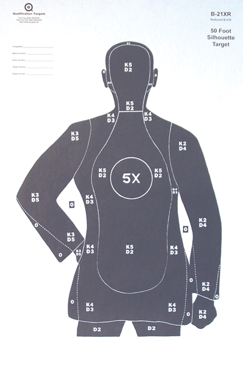 Target 21 B-21XR Black Paper Target – Qualification Targets Inc