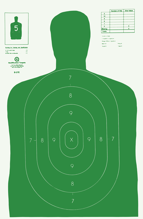B27 Target Sample B-27E Paper Target (Pack) – Qualification Targets Inc
