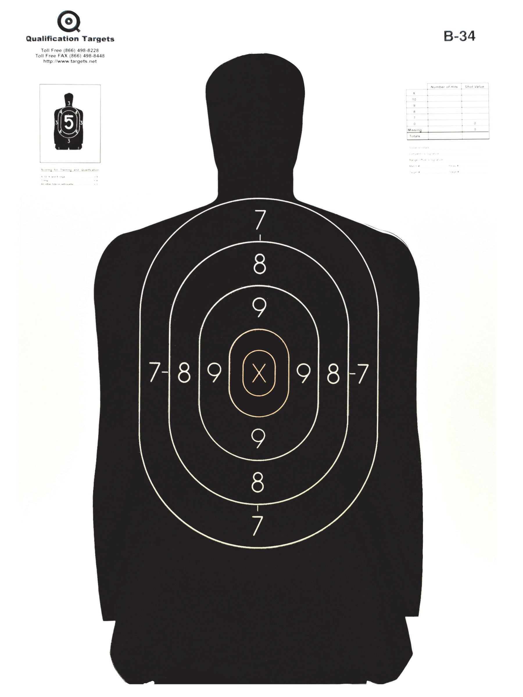 TARGETページ B-34 Paper Target – Qualification Targets Inc